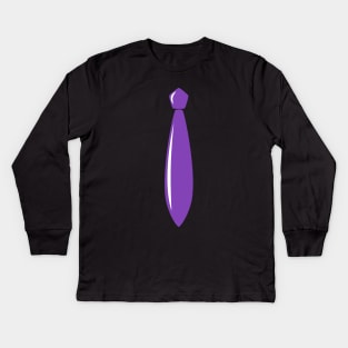 Shiny Purple Tie Kids Long Sleeve T-Shirt